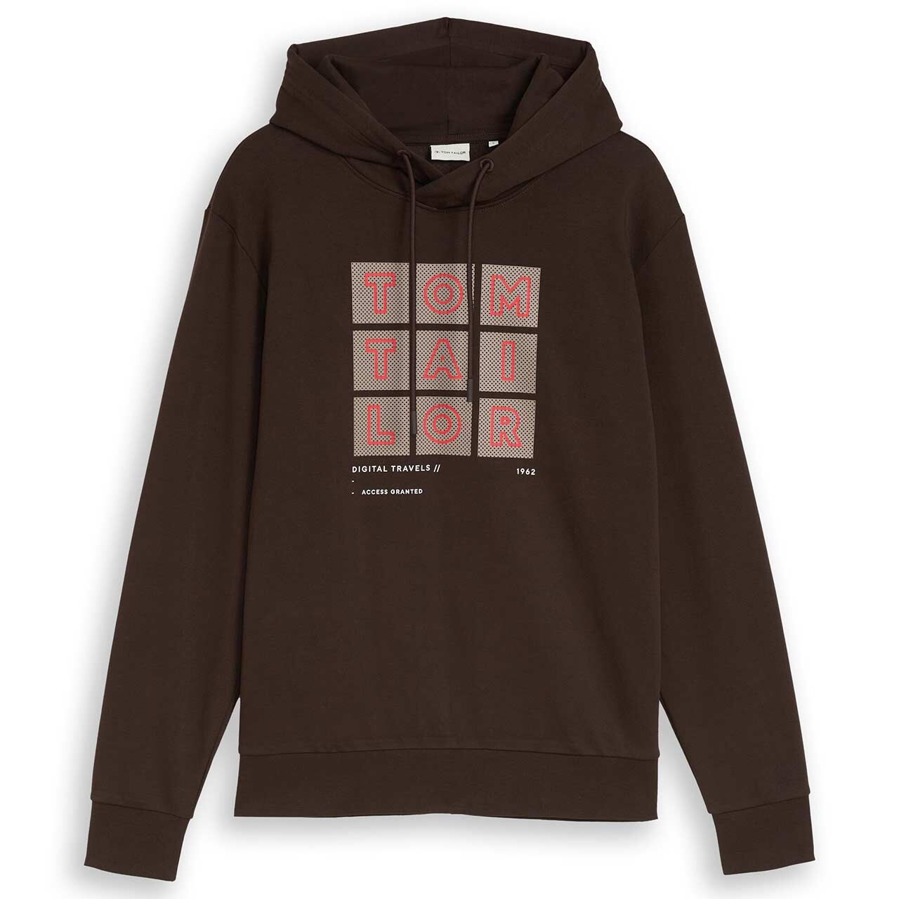 Tom Tailor Herren Hoodie Sweatshirt dark chocolate brown