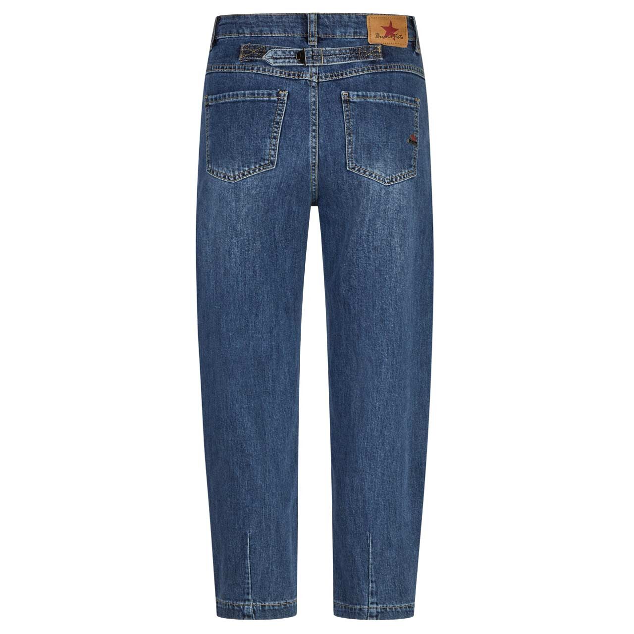 Damen 7/8 Jeans Ballon Buckle von Buena Vista in Blau verwaschen, Rückansicht