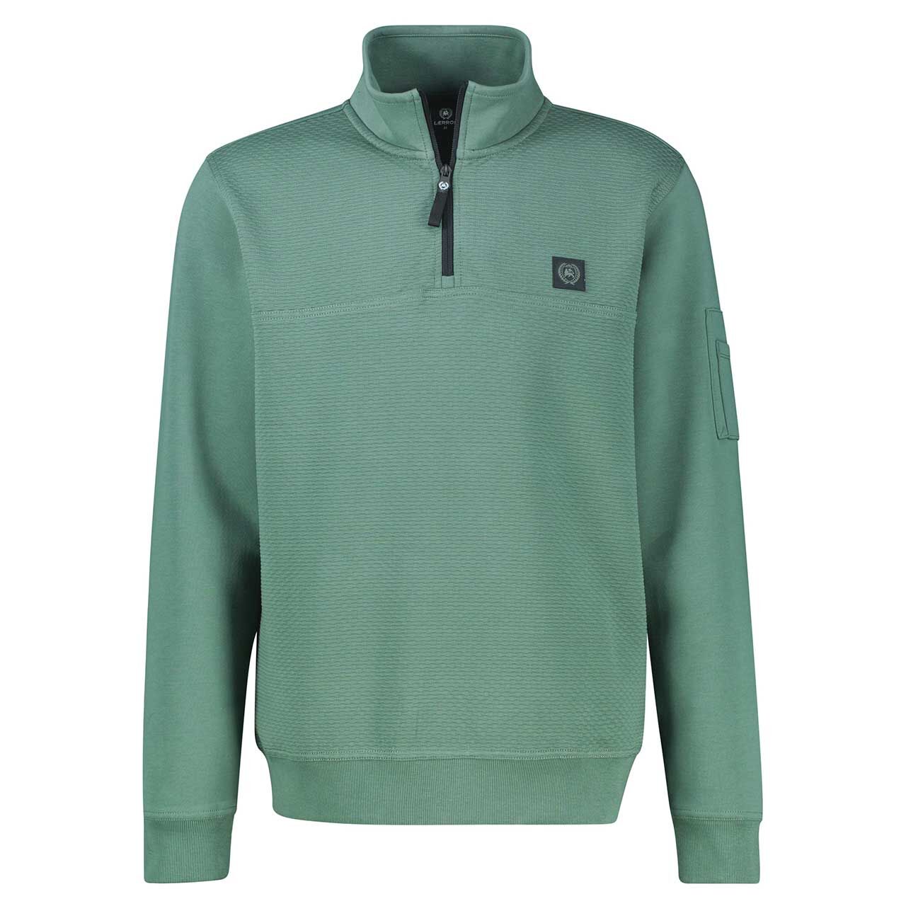 Lerros Herren Sweatshirt Troyer moss green structure