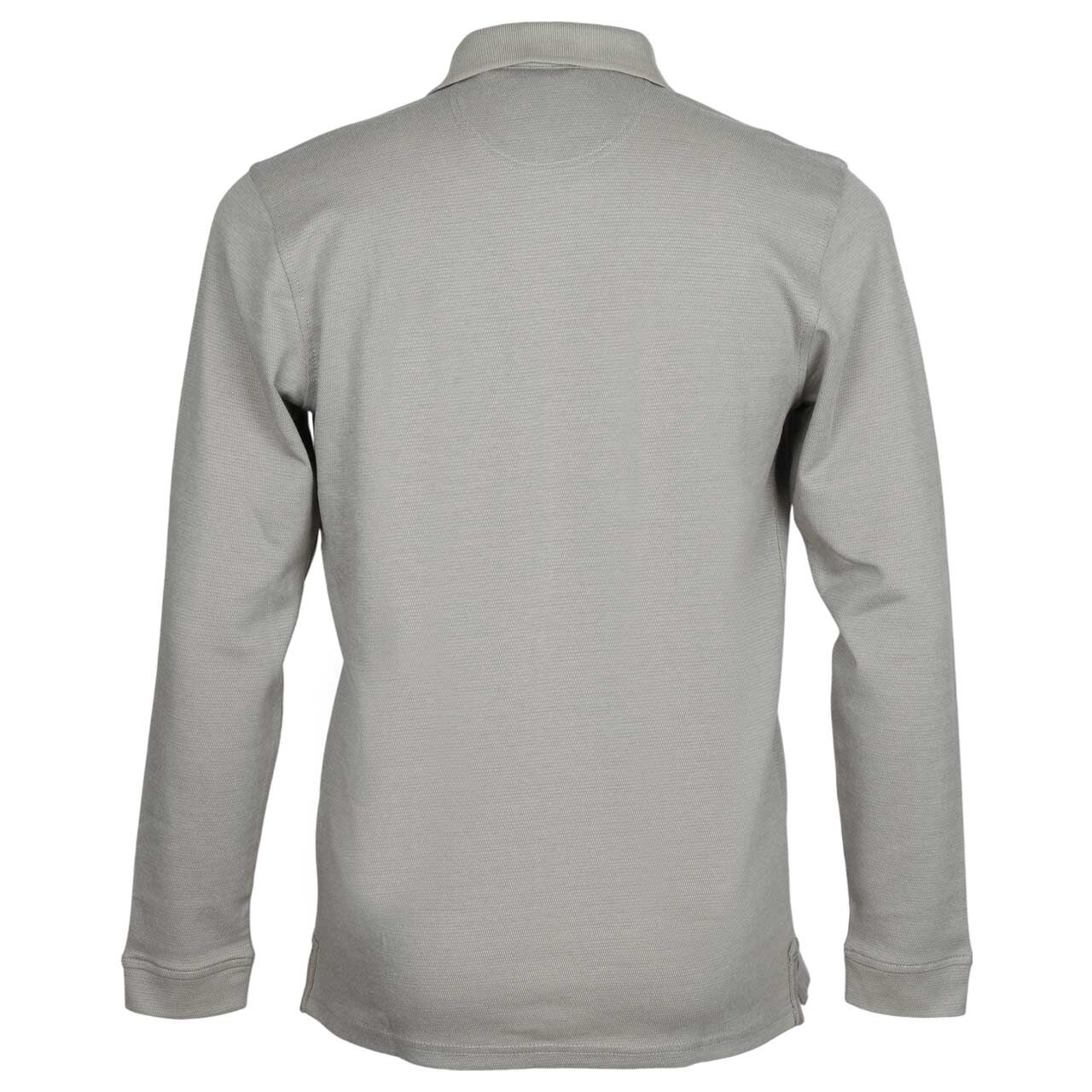 Herren Polo Langarm Shirt von Casa Moda in Greige, Rückansicht