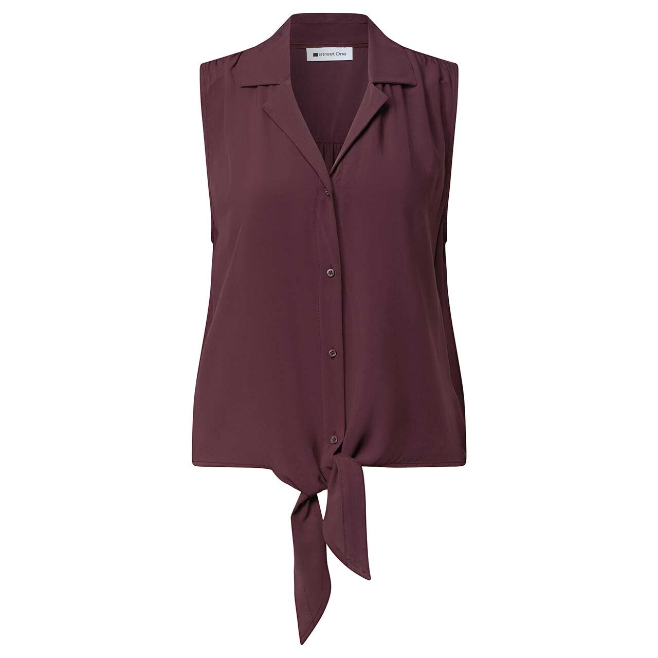 Street One Damen Blusen Top Bowling Collar rustic rouge