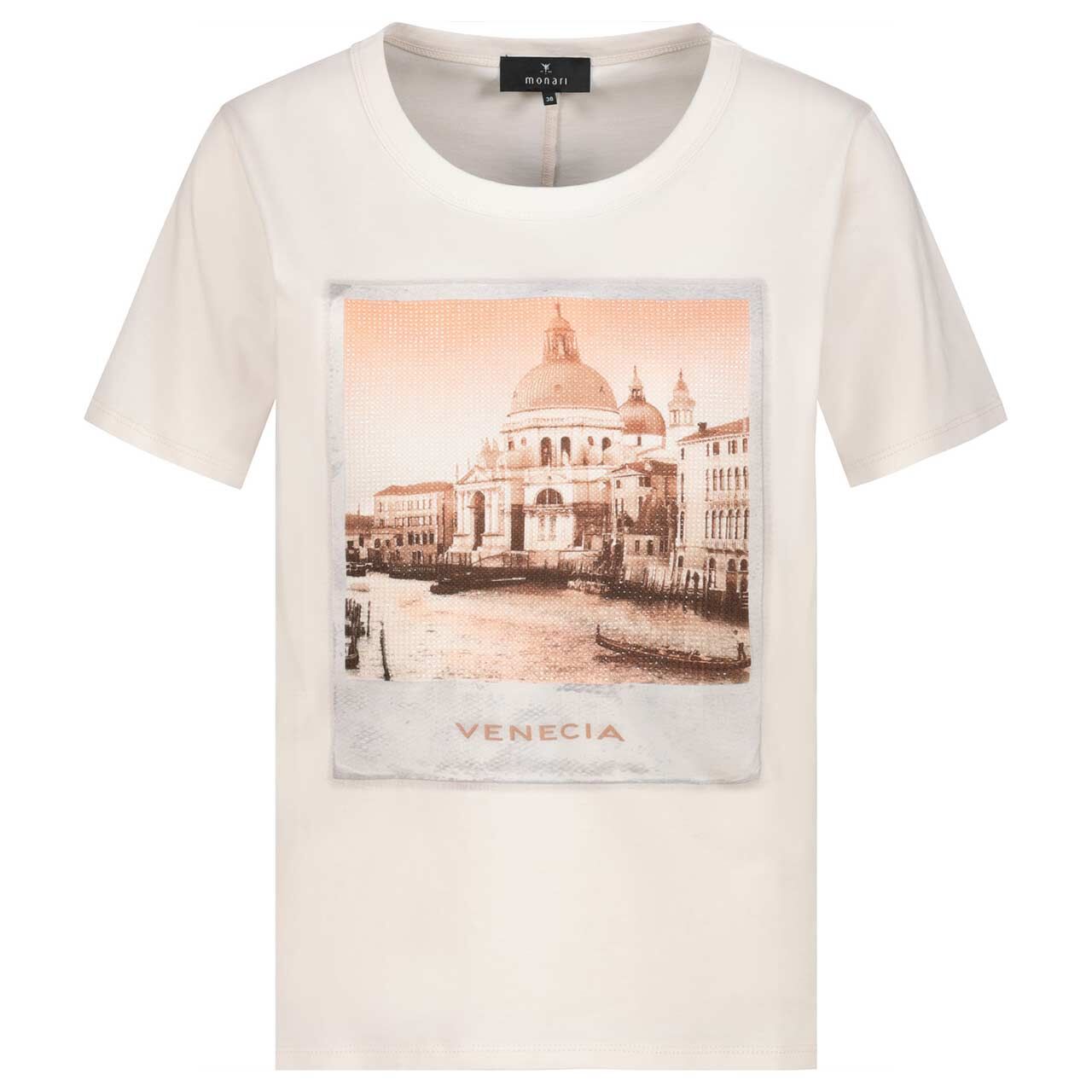Monari Damen T-Shirt beige glitter