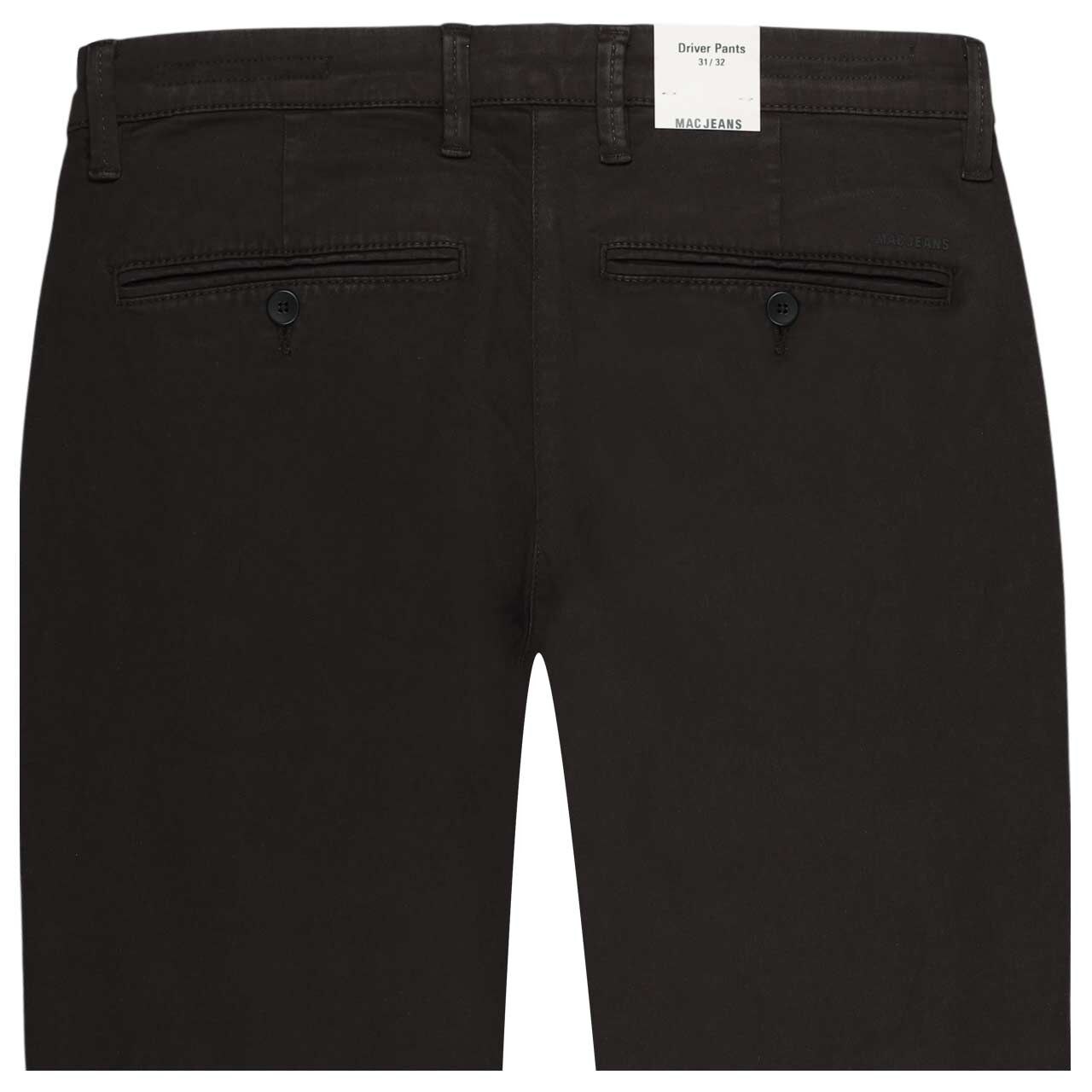 Herren Chino Baumwollhose Flexx Driver Pants von MAC in Dunkelbraun, detailierte Rückansicht