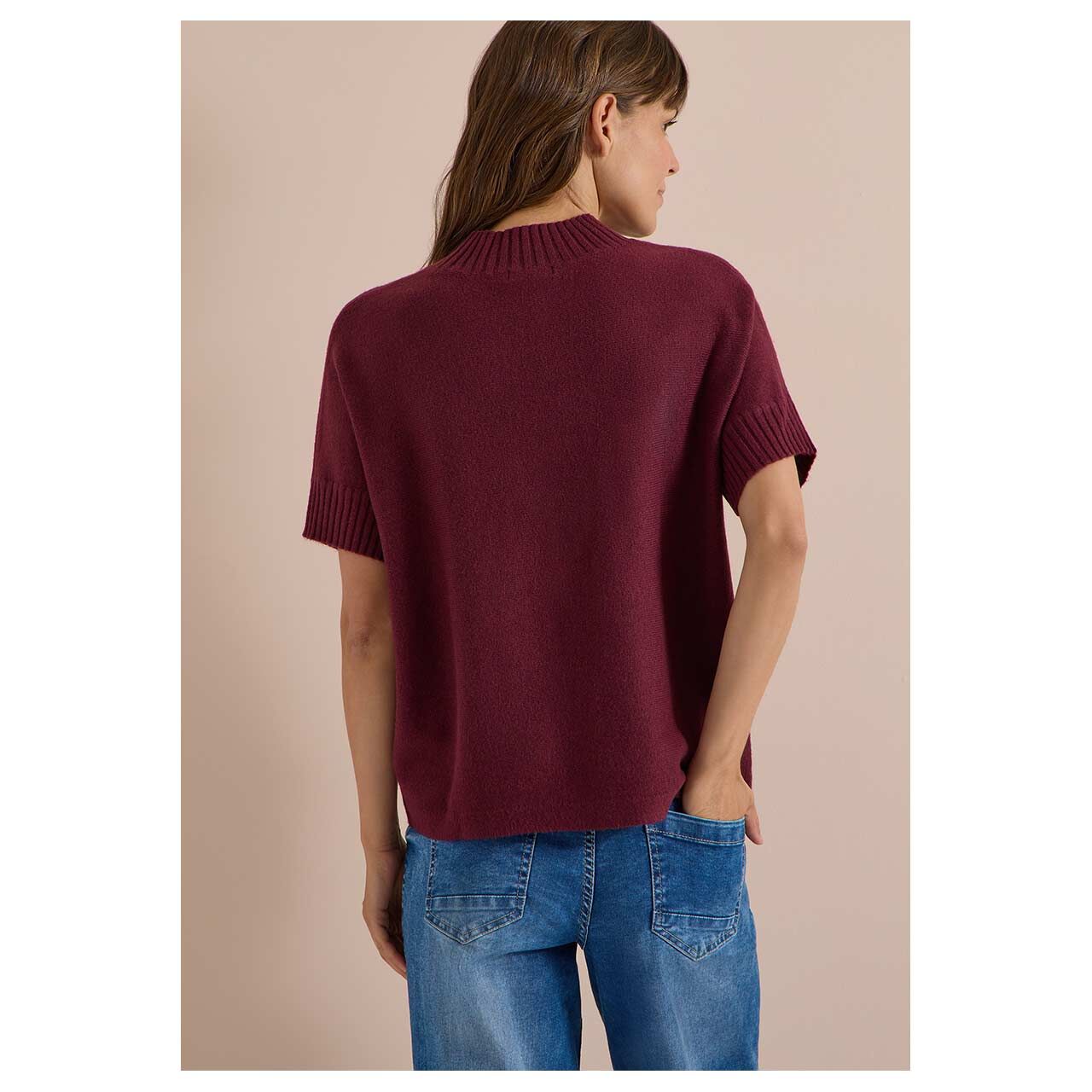 Damen Kurzarm Pullover Shortsleeve Dolman von Cecil in Weinrot, Rückansicht am Model