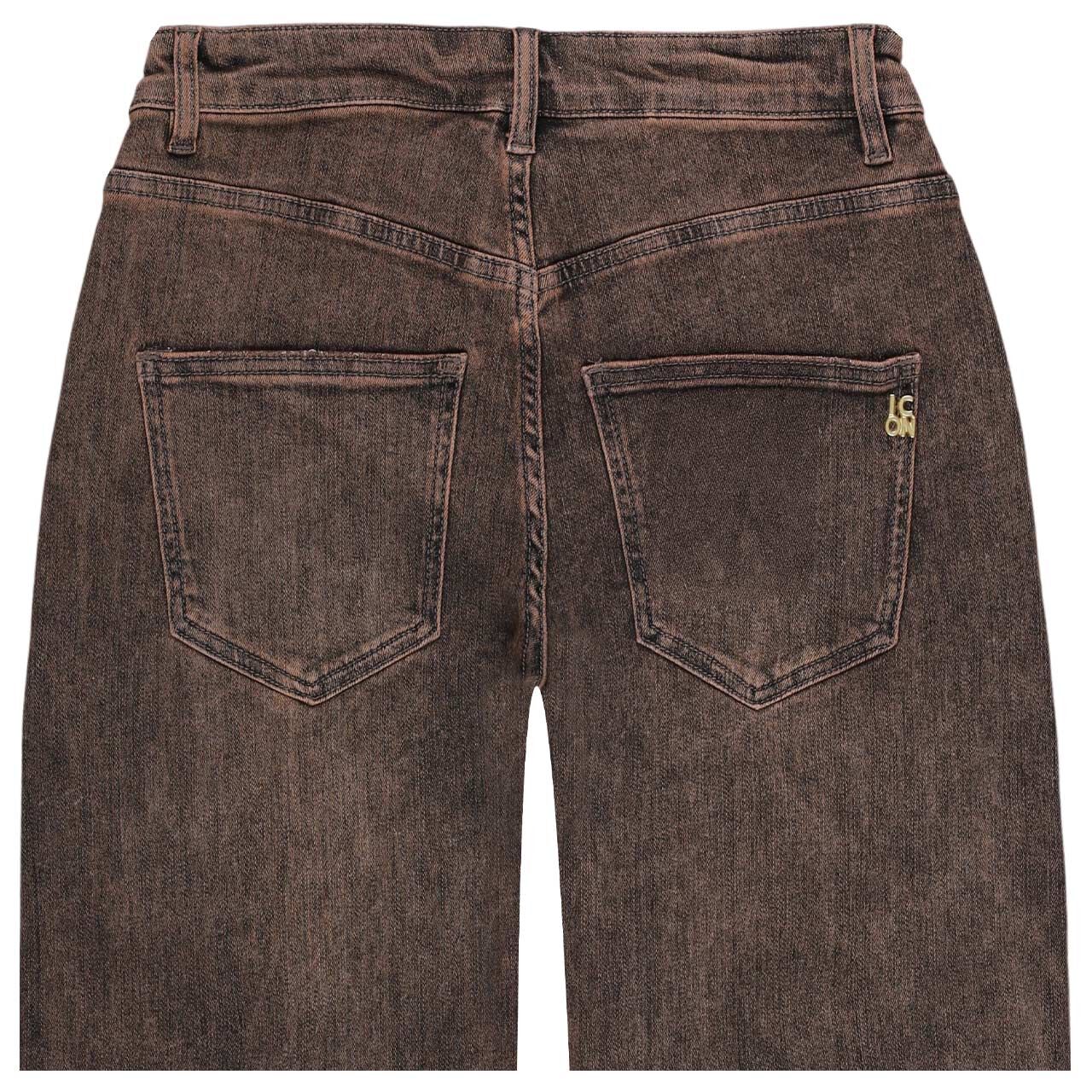 Lollipop 7/8 Jeans von Senoritas ICON in Braun verwaschen, detaillierte Rückansicht