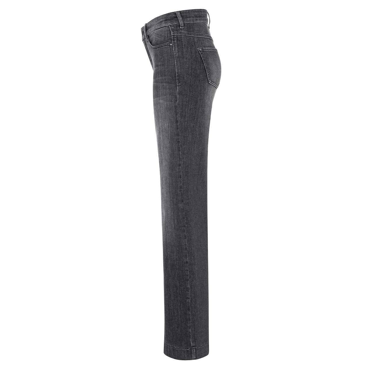 Stretch Damenjeans Dream Wide von MAC in Dunkelgrau angewaschen, Seitenansicht
