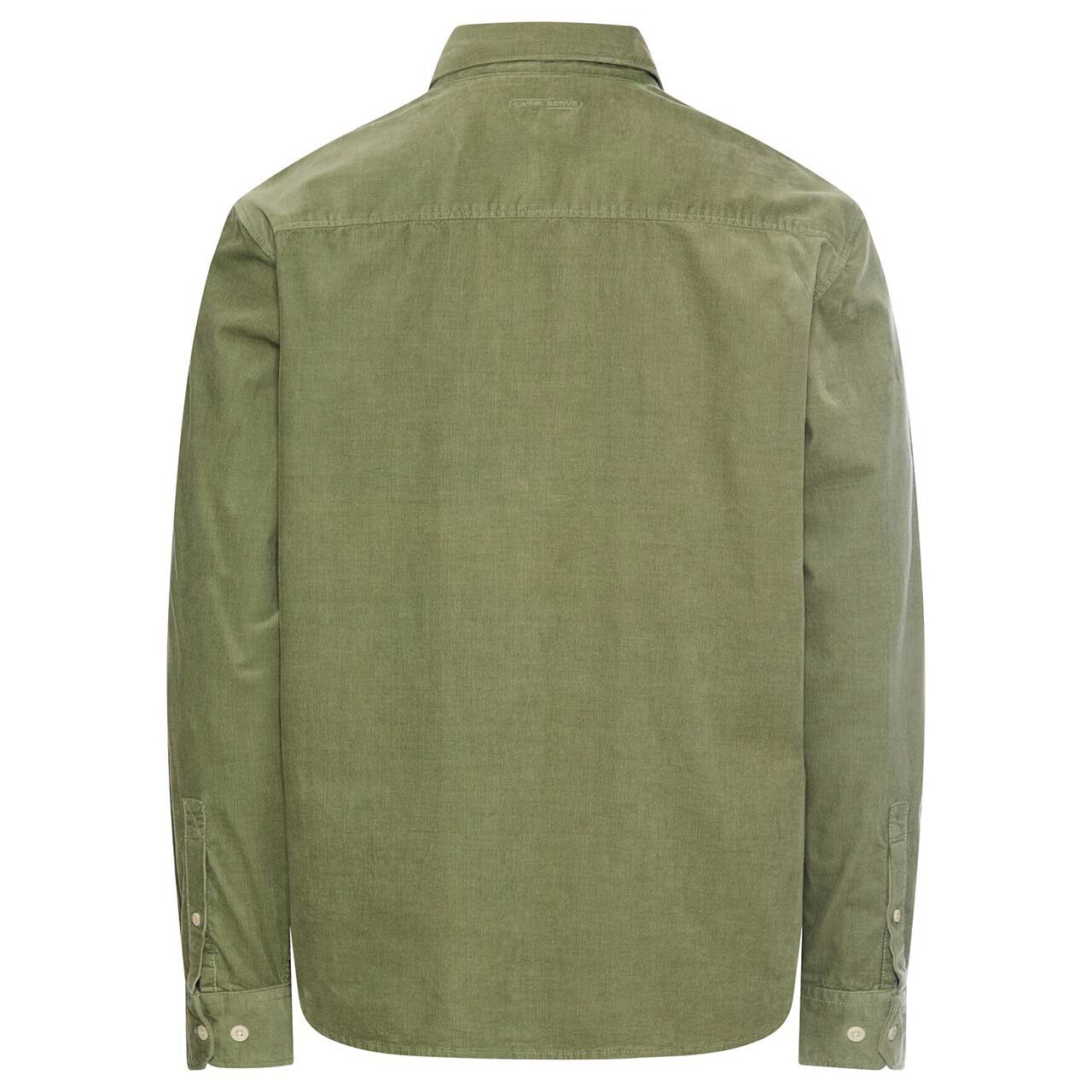 Herren Cord Langarm Hemd von Camel active in der Farbe Grün, Rückansicht