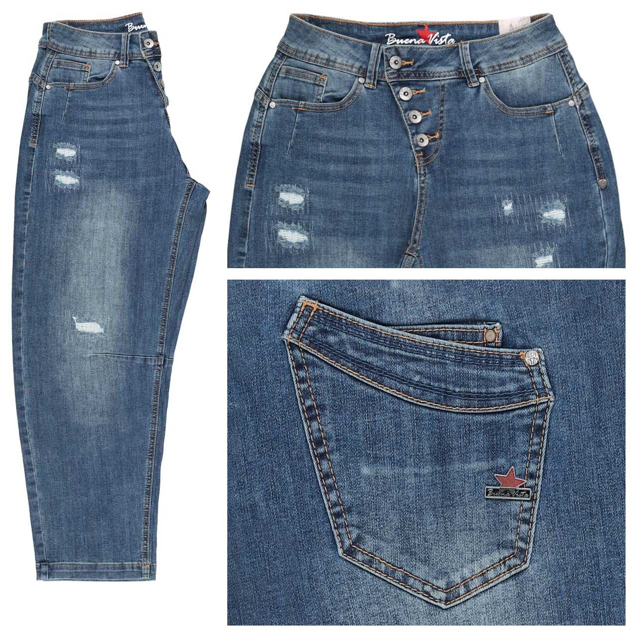 Buena Vista Malibu 7/8 Relaxed Stretch Denim Jeans upcycled denim