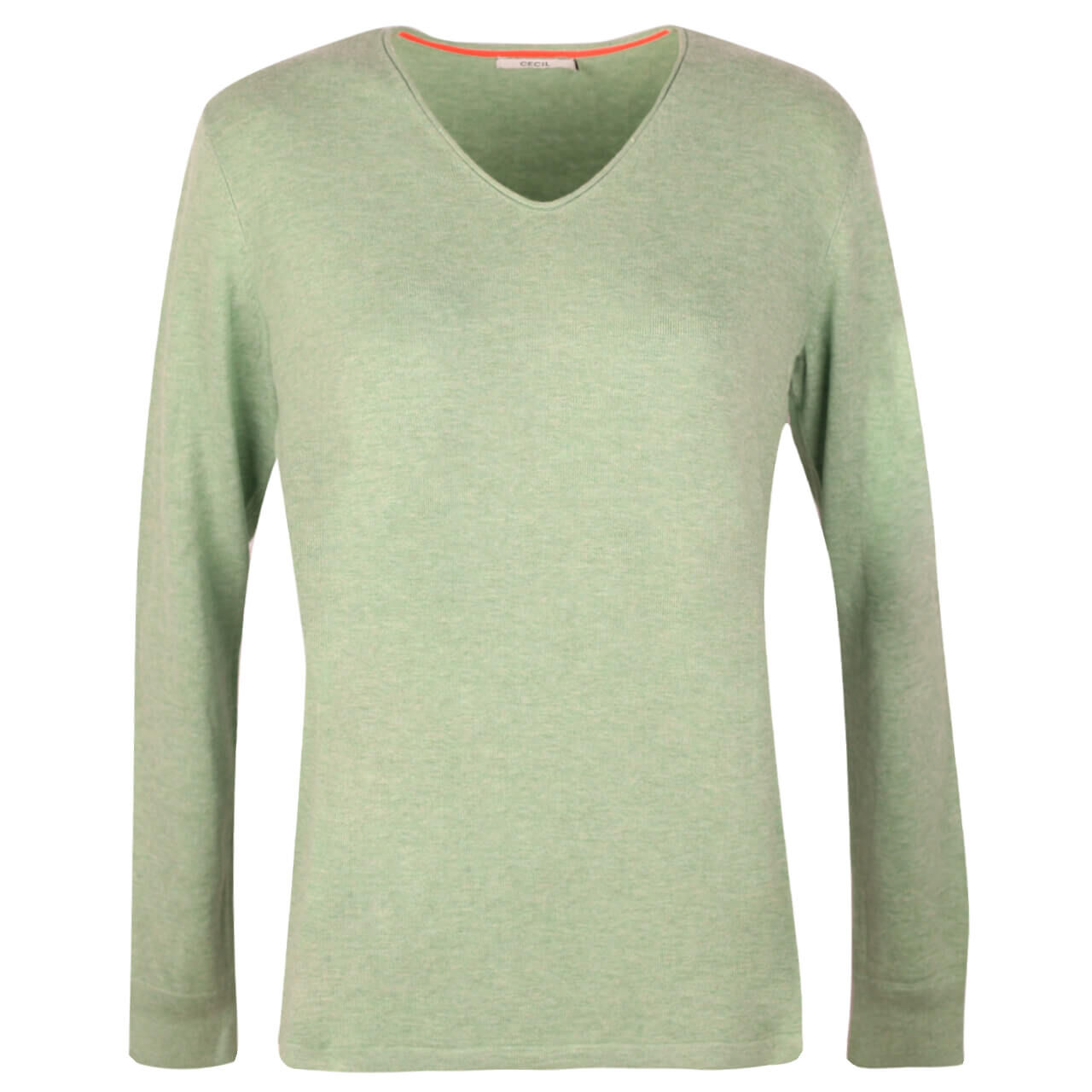 Cecil Rounded V-Neck Pullover clear sage green