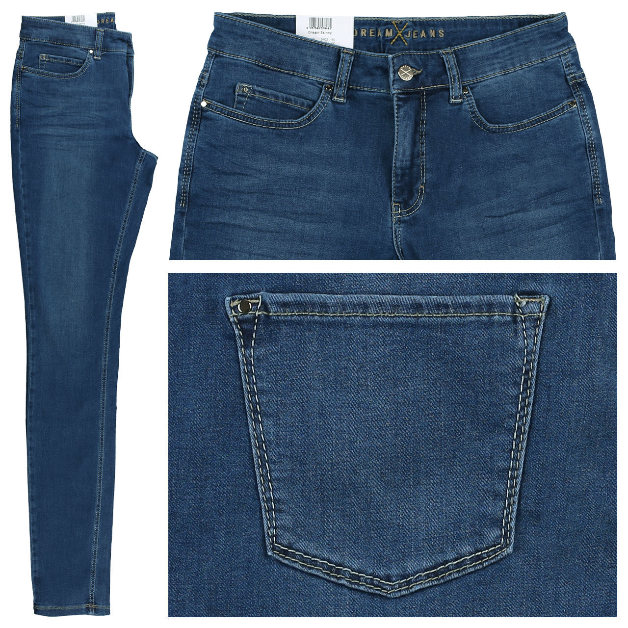 MAC Jeans Dream Skinny für Damen in Mittelblau, FarbNr.: D569 MAC Jeans Dream Skinny für Damen in Mittelblau, FarbNr.: D569