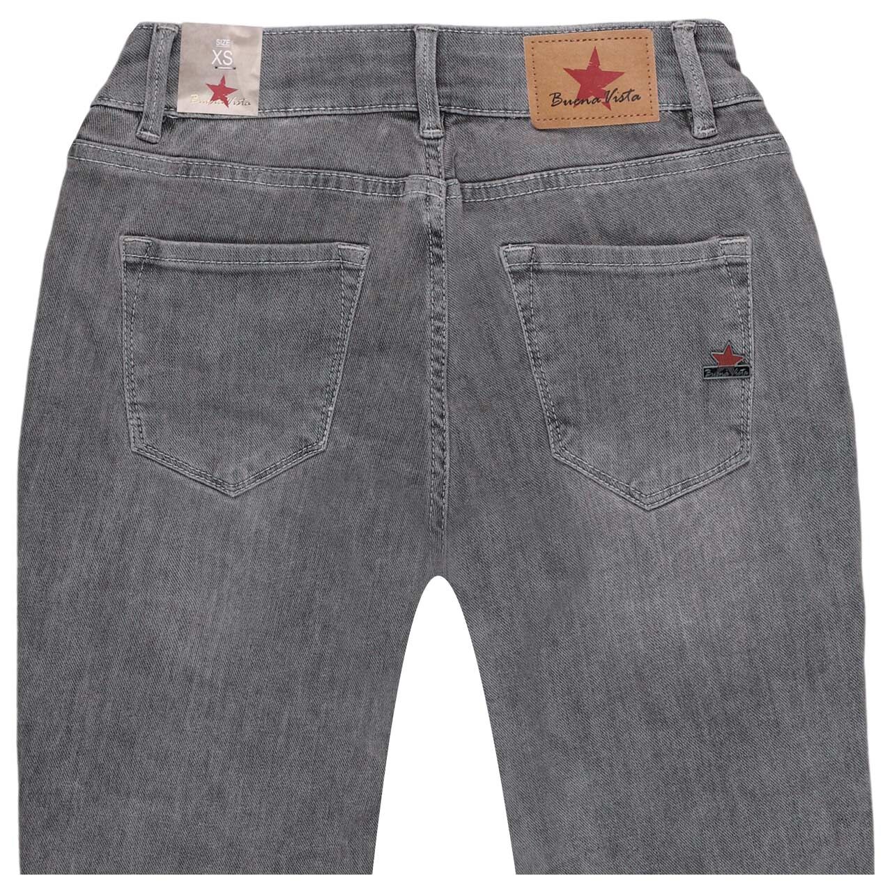 Damenjeans Italy V 7/8 Stretch Denim von Buena Vista in Hellgrau angewaschen, detaillierte Rückansicht