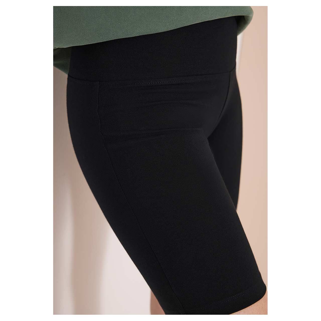 Damen Baumwoll Shorts Cycling von Cecil in Schwarz, Vorderansicht