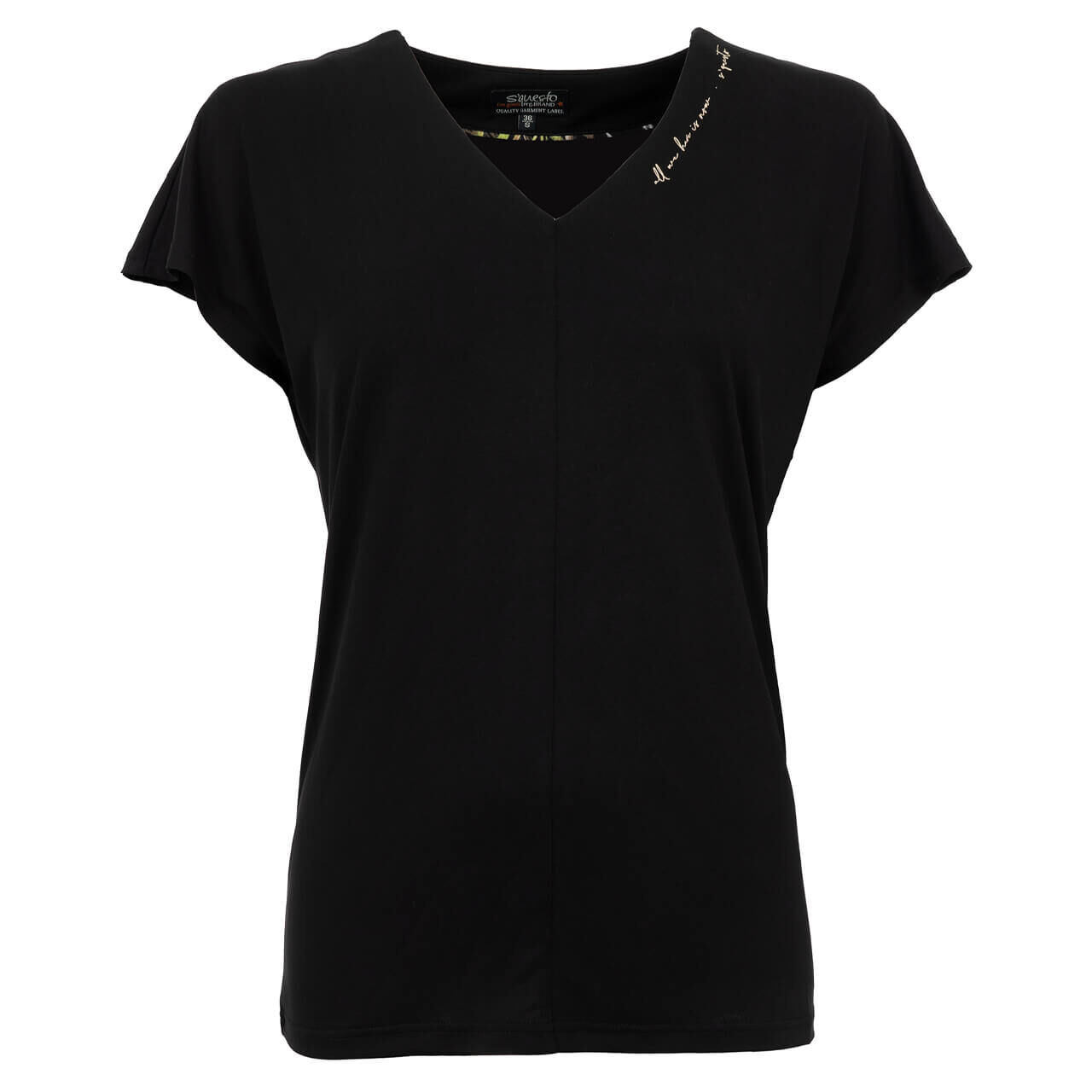 Soquesto T-Shirt für Damen in Schwarz, FarbNr.: 9000