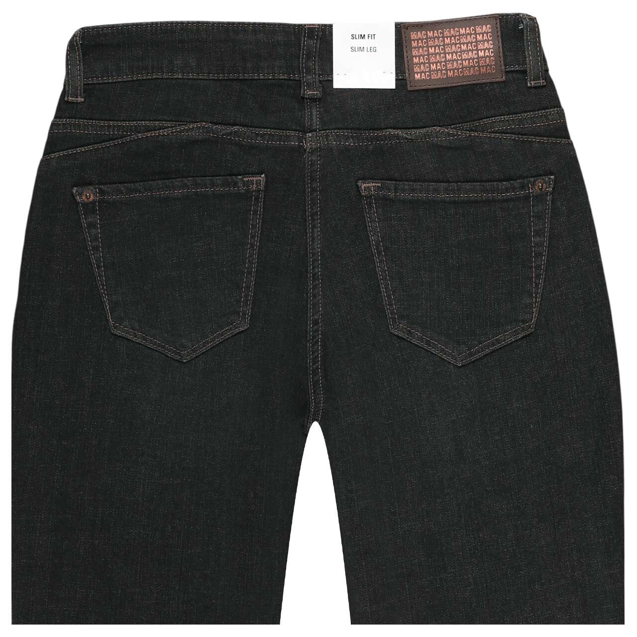 Damenjeans Slim von MAC in Schwarz-Braun verwaschen, detaillierte Rückseite