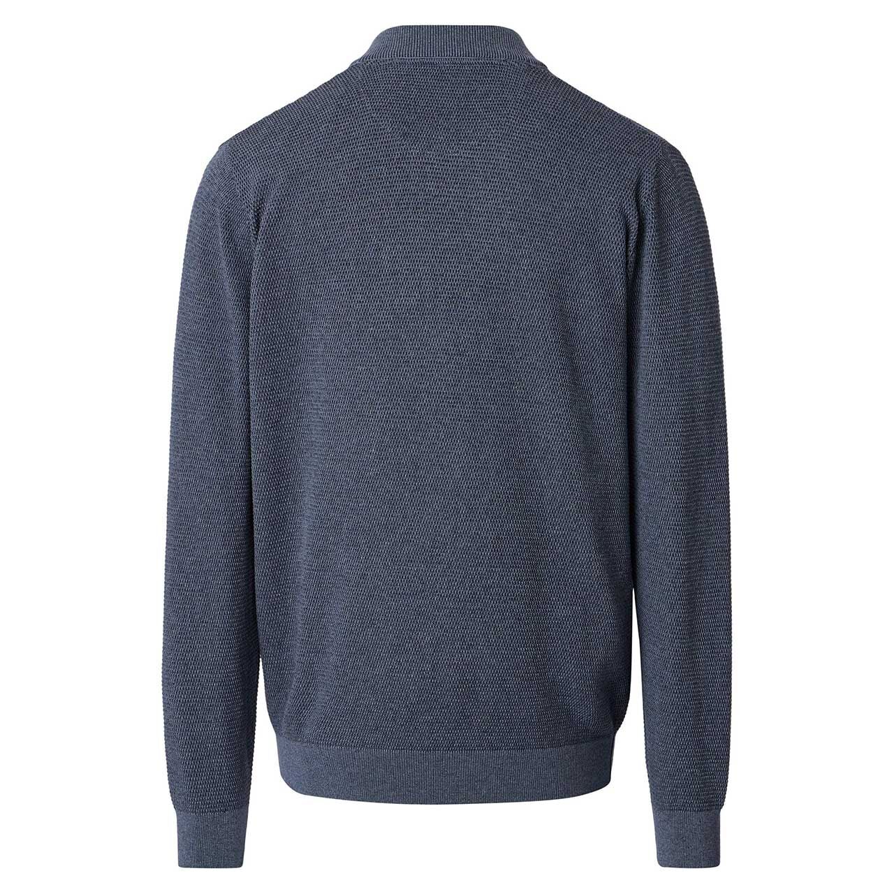 Herren Strickjacke von Casa Moda in Blau-Grau meliert, Rückansicht