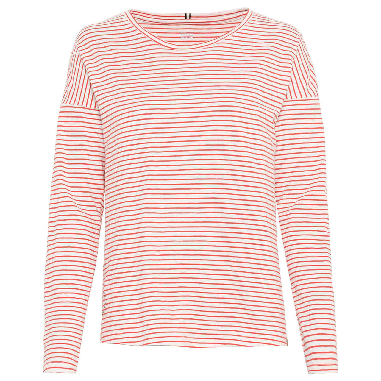 Camel active Damen Langarm Shirt coral red minimal stripes