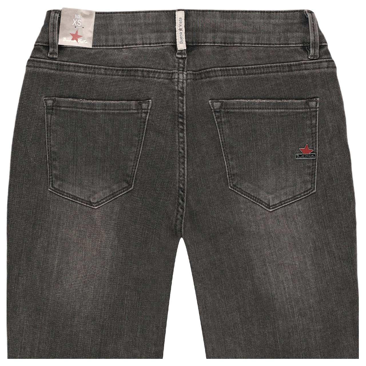 Damenjeans Italy V 7/8 Stretch Denim von Buena Vista in Dunkelgrau angewaschen, detaillierte Rückansicht