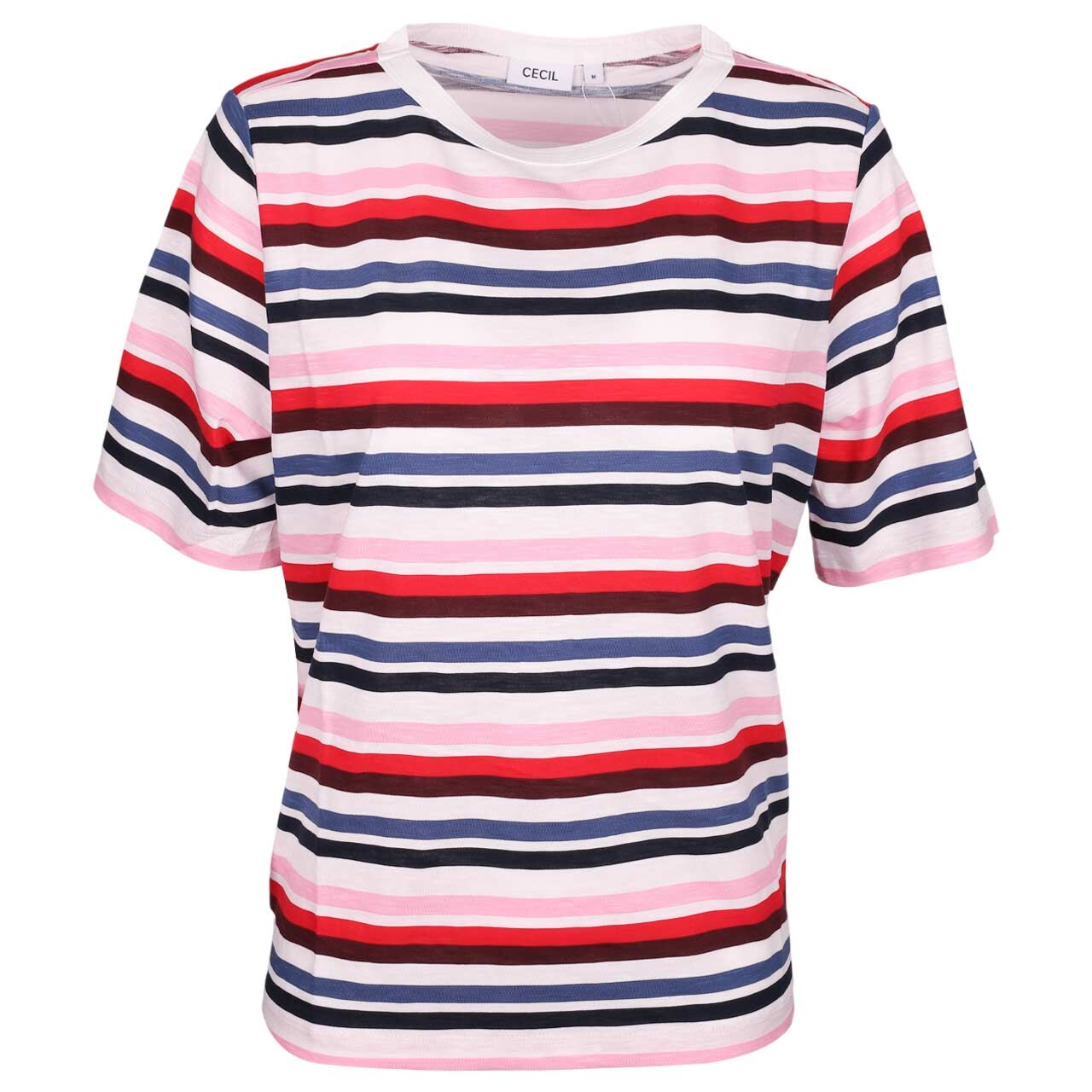Cecil Damen T-Shirt Multi Striped Slubyarn universal blue
