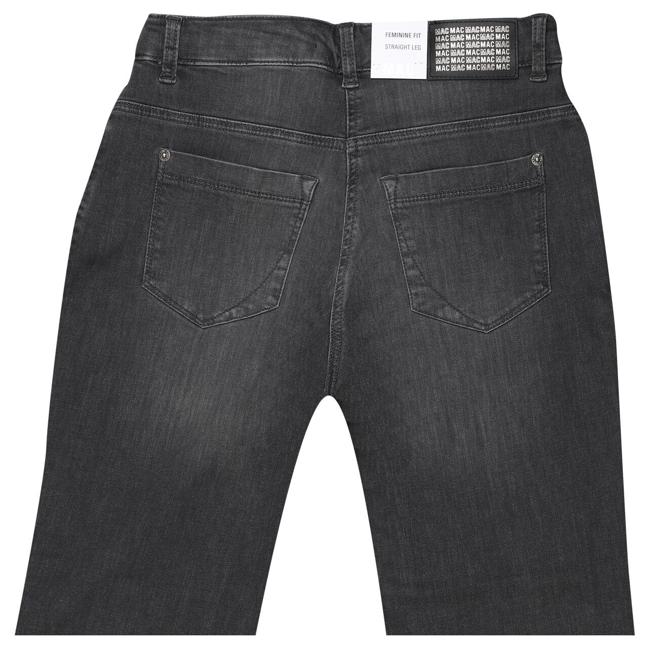 Stretch Damenjeans Gracia von MAC in Grau angewaschen, detaillierte Rückansicht