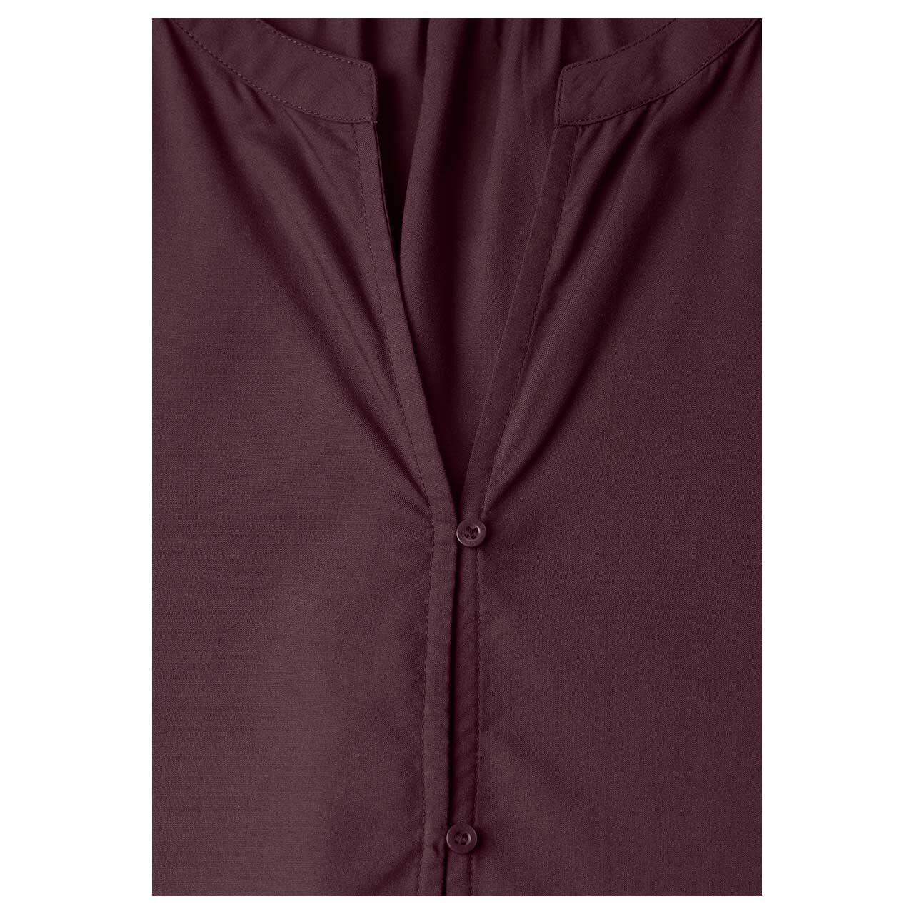 Street One Damen 3/4 Arm Bluse Splitneck Button Detail rustic rouge