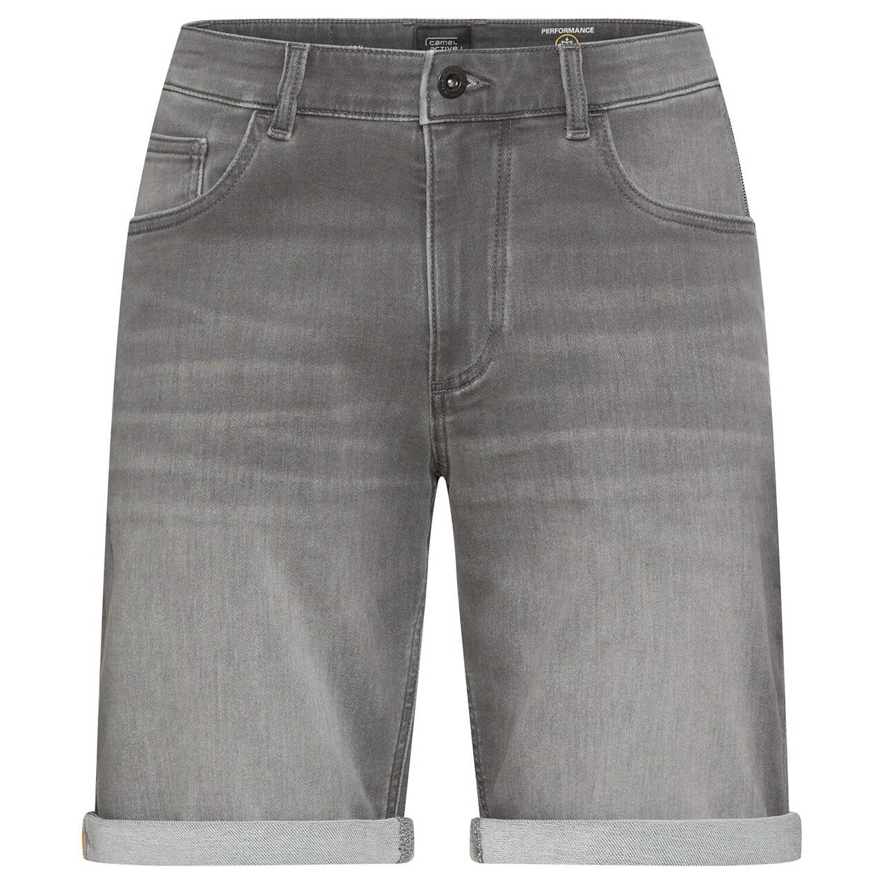 Stretch Herren Jeans Bermuda Houston fleXXX von Camel active in Grau angewaschen, weitere Vorderansicht
