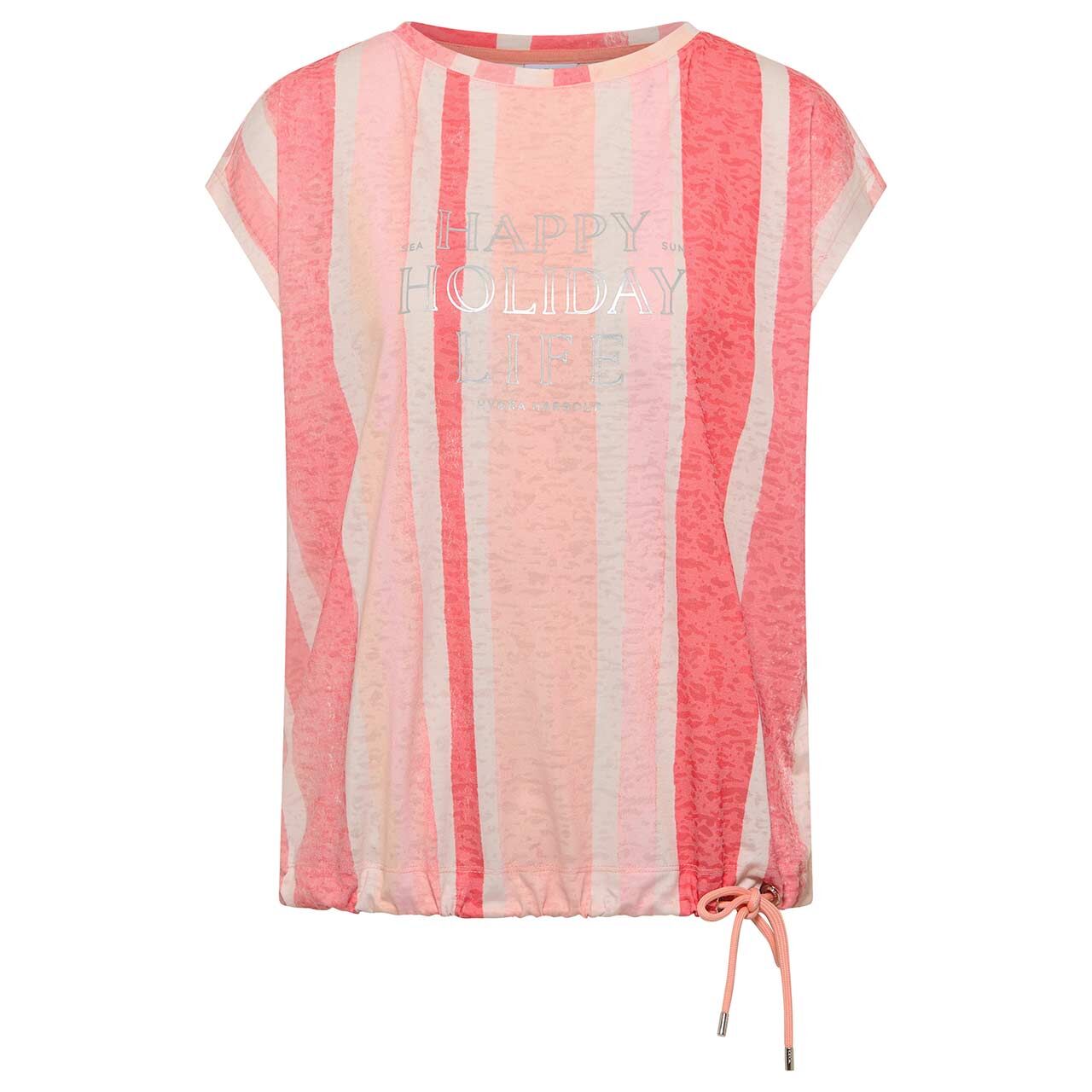 Cecil Damen T-Shirt Happy Holiday Life coral