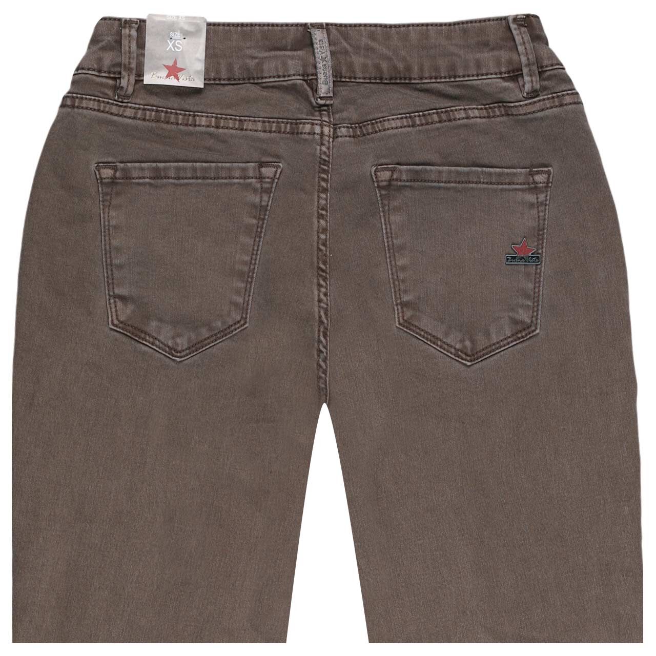 Damen Baumwollhose Italy V 7/8 Stretch Twill von Buena Vista in Braun, detaillierte Rückansicht