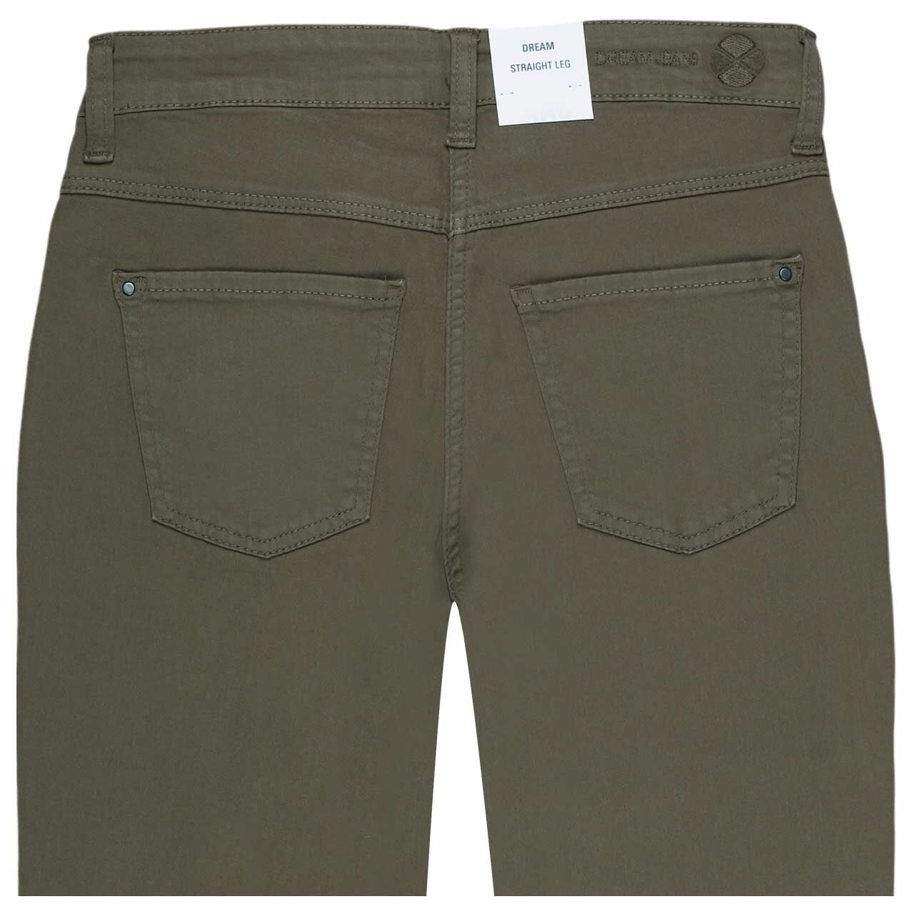 Damenjeans Dream von MAC in Olivgrün, detaillierte Rückansicht
