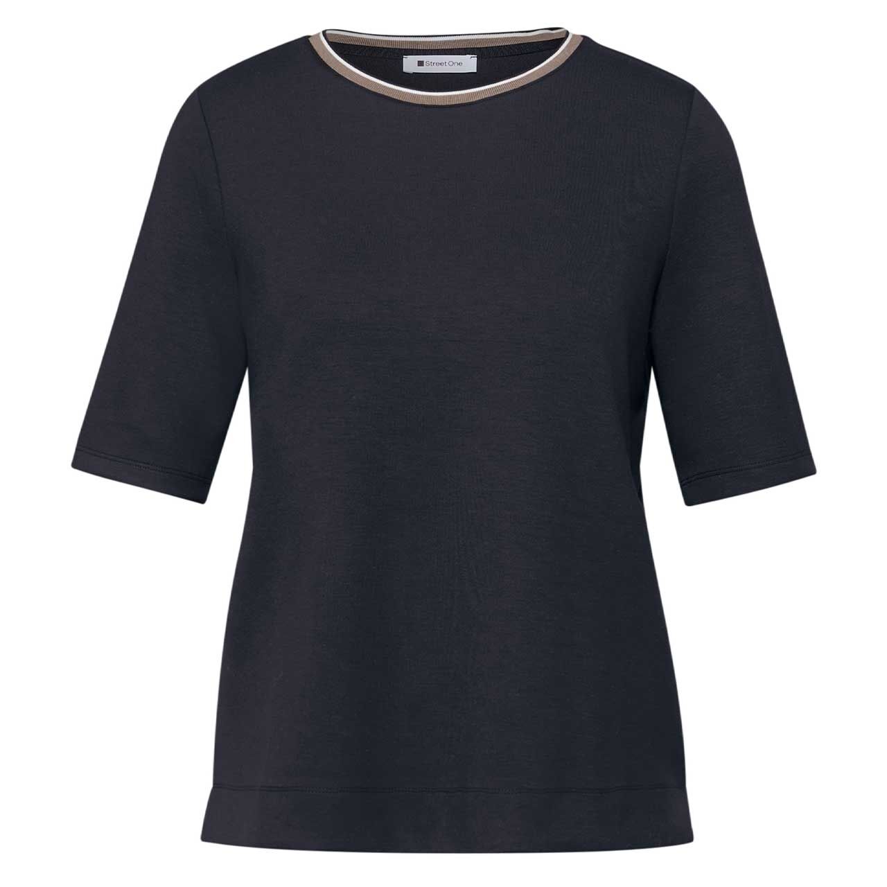 Street One Damen T-Shirt Striped Collar shadowed navy