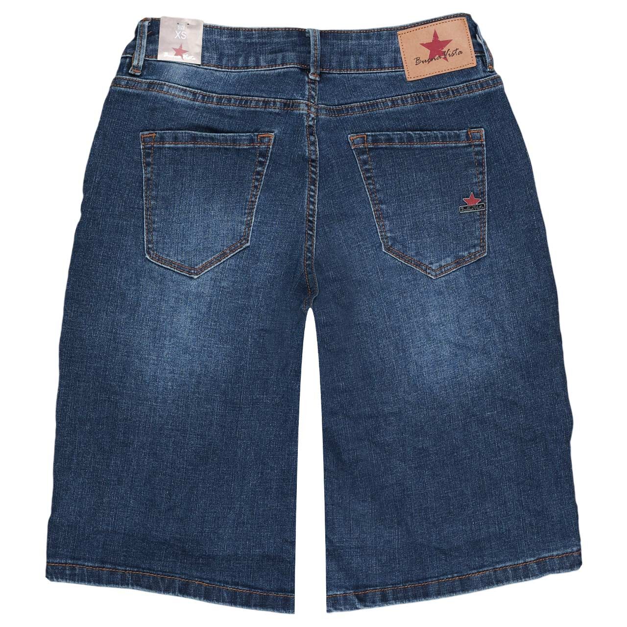 Damenjeans Italy-Short Stretch Denim von Buena Vista in Dunkelblau angewaschen, Rückansicht