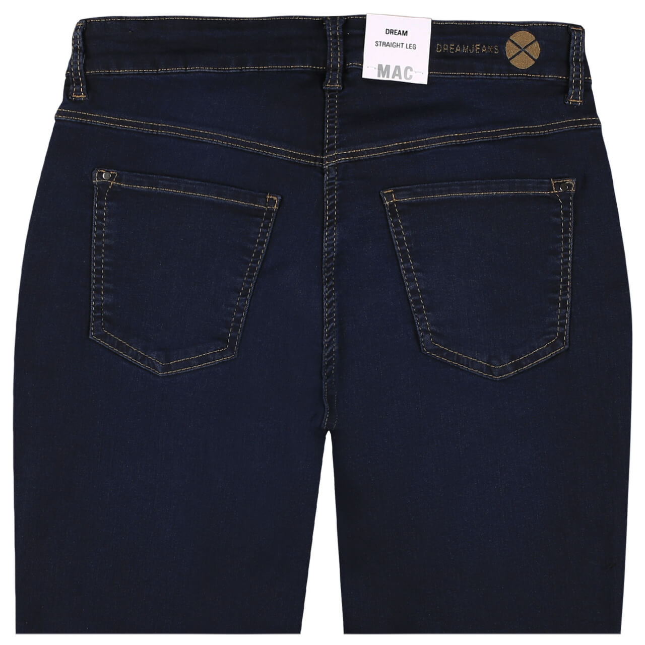 mac-jeans-dream-dark-blue-d826-hinten Stretch Damenjeans Dream von MAC in Dunkelblau, Rückansicht