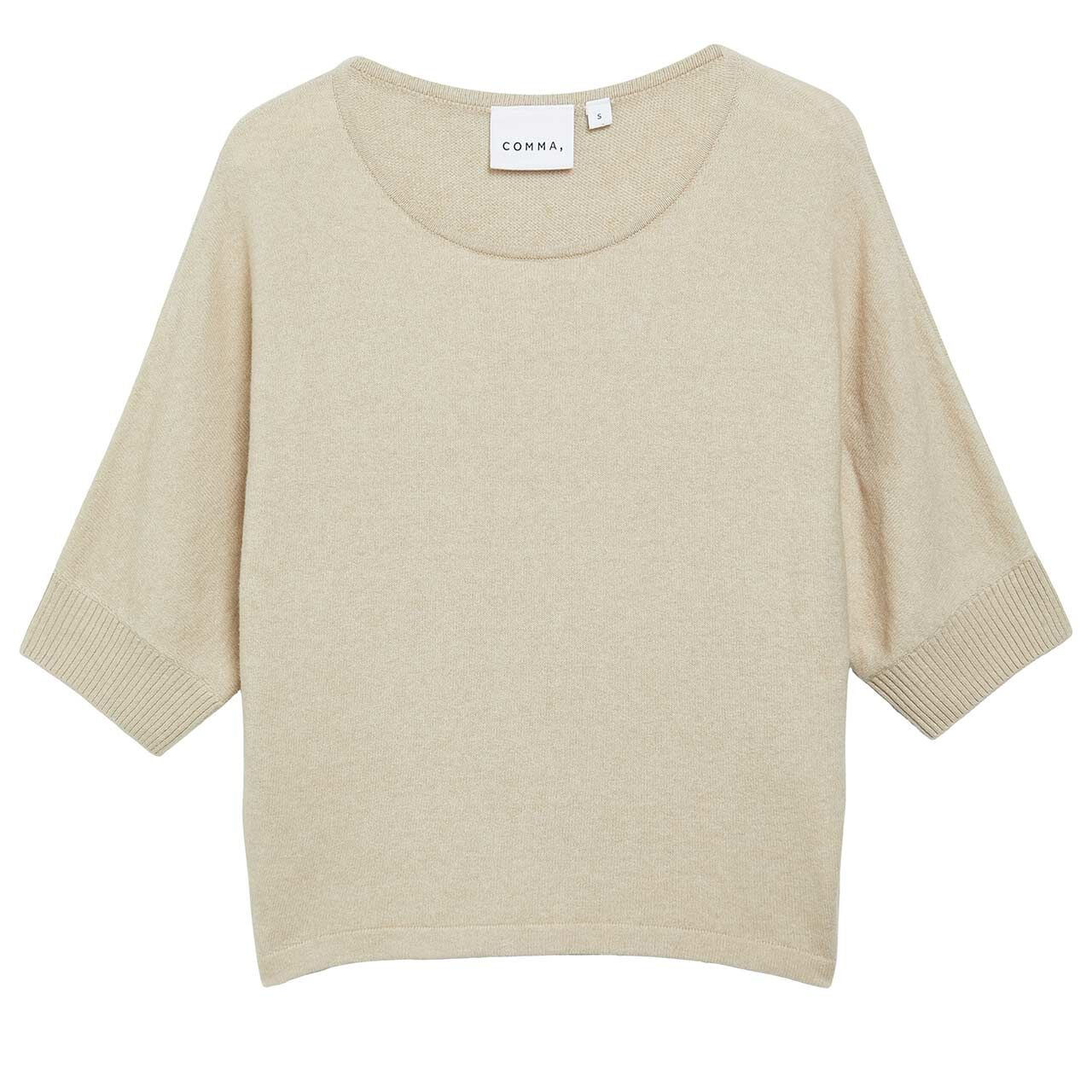 Comma Damen 3/4 Arm Pullover feather grey beige