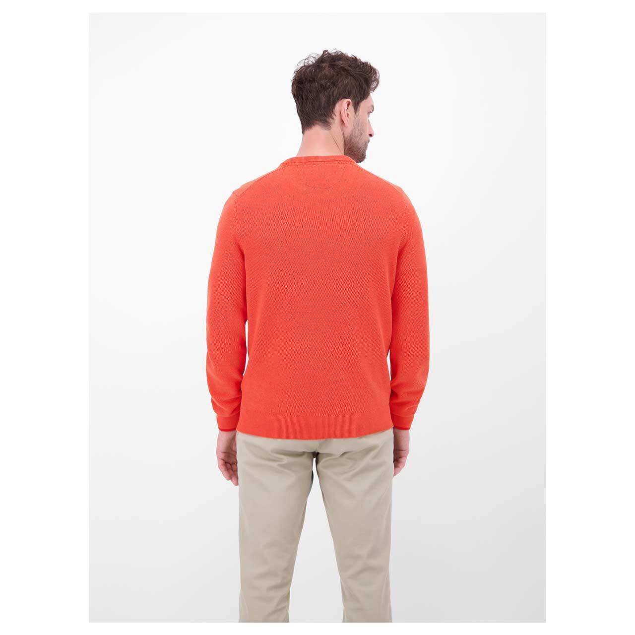 Herren Pullover von Lerros in Hellrot, Rückansicht am Model