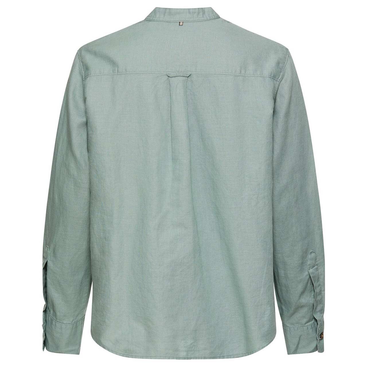 Damen Langarm Leinen Bluse von Camel active in Jadegrün, Rückansicht