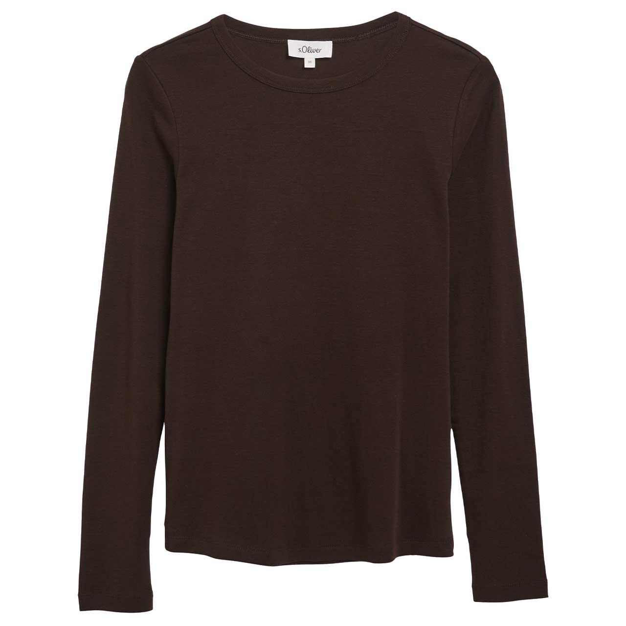 s.Oliver Damen Langarm Shirt bitter chocolate