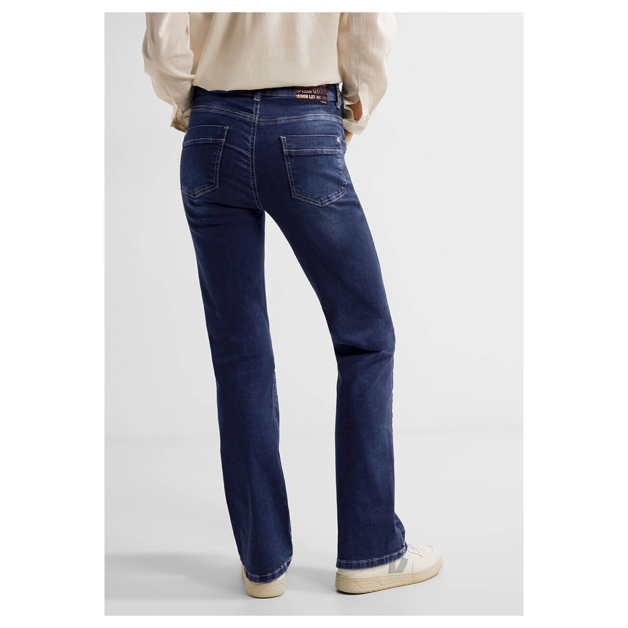 Cecil Toronto Bootcut Jeans mid blue washed