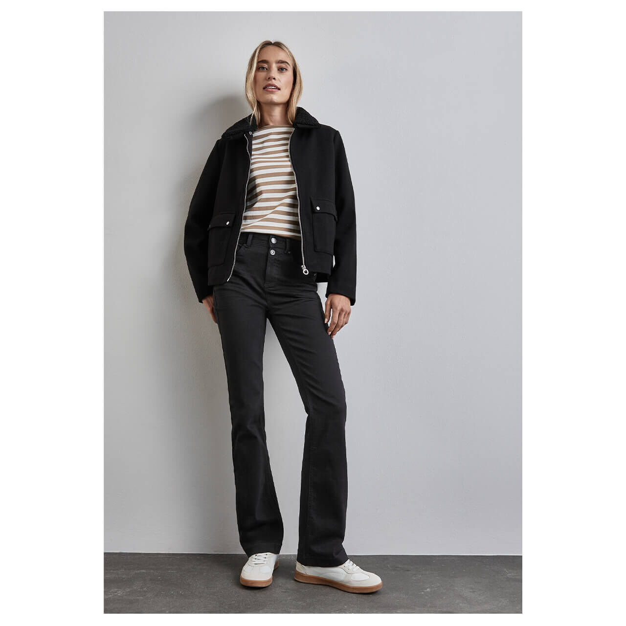 Street One Bootcut Jeans black washed