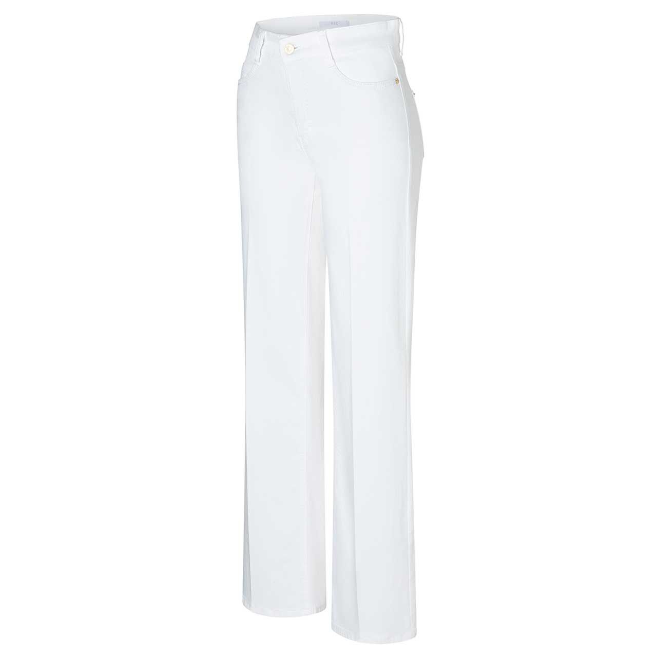 Stretch Damenjeans Wide von MAC in Weiß, Rückansicht
