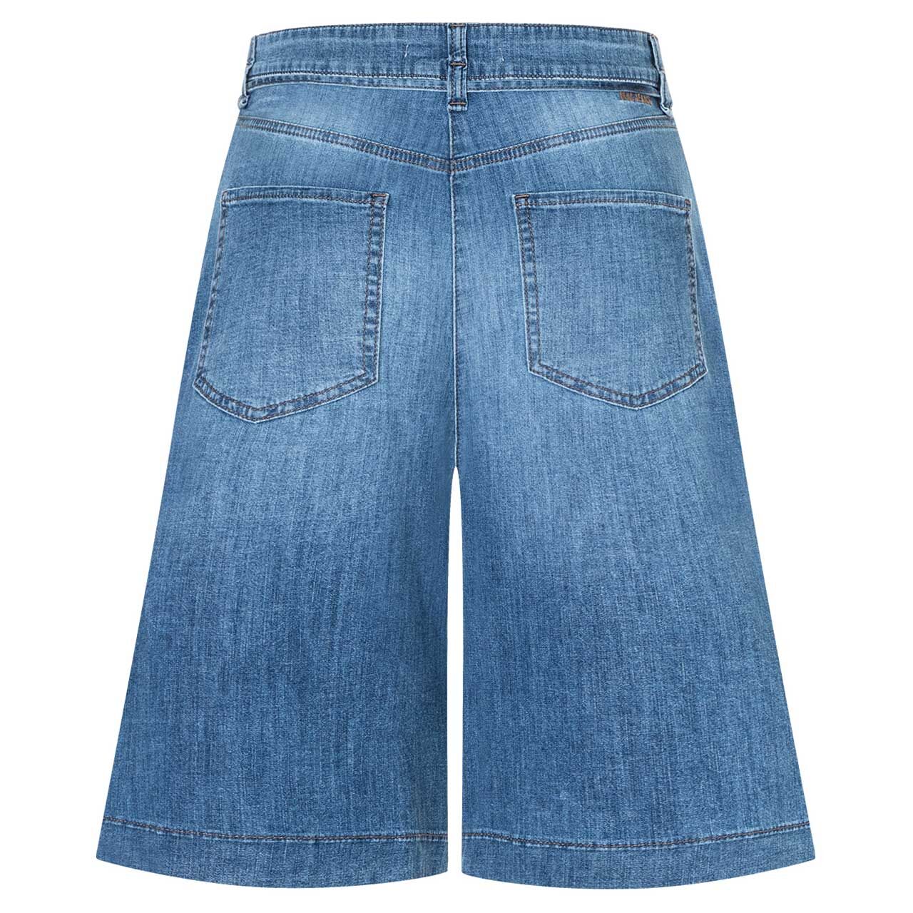 Stretch Damenjeans Wendy Bermuda von MAC in Blau angewaschen, weitere Rückansicht