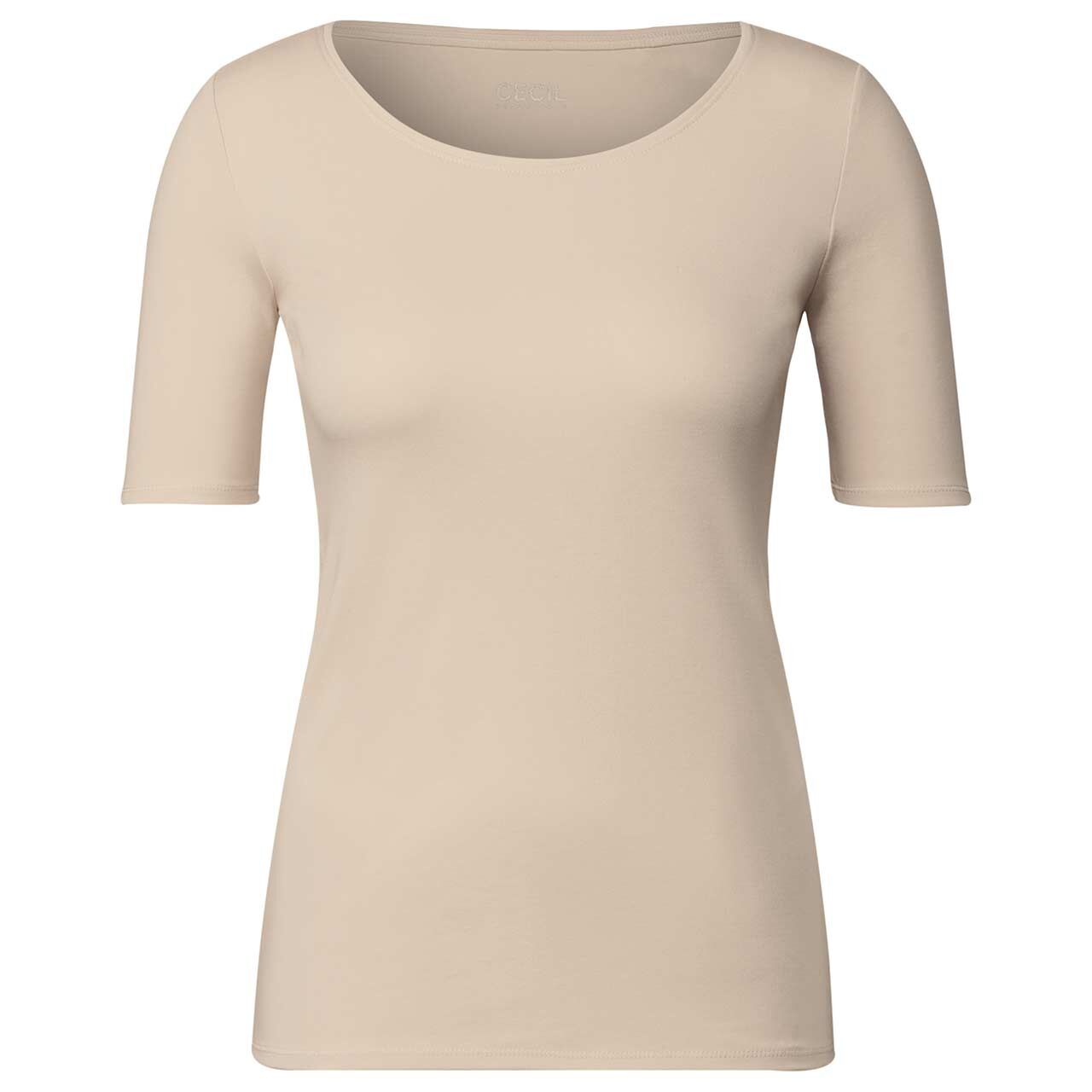 Cecil Damen T-Shirt Lena smooth sand beige Cecil Damen T-Shirt Lena smooth sand beige