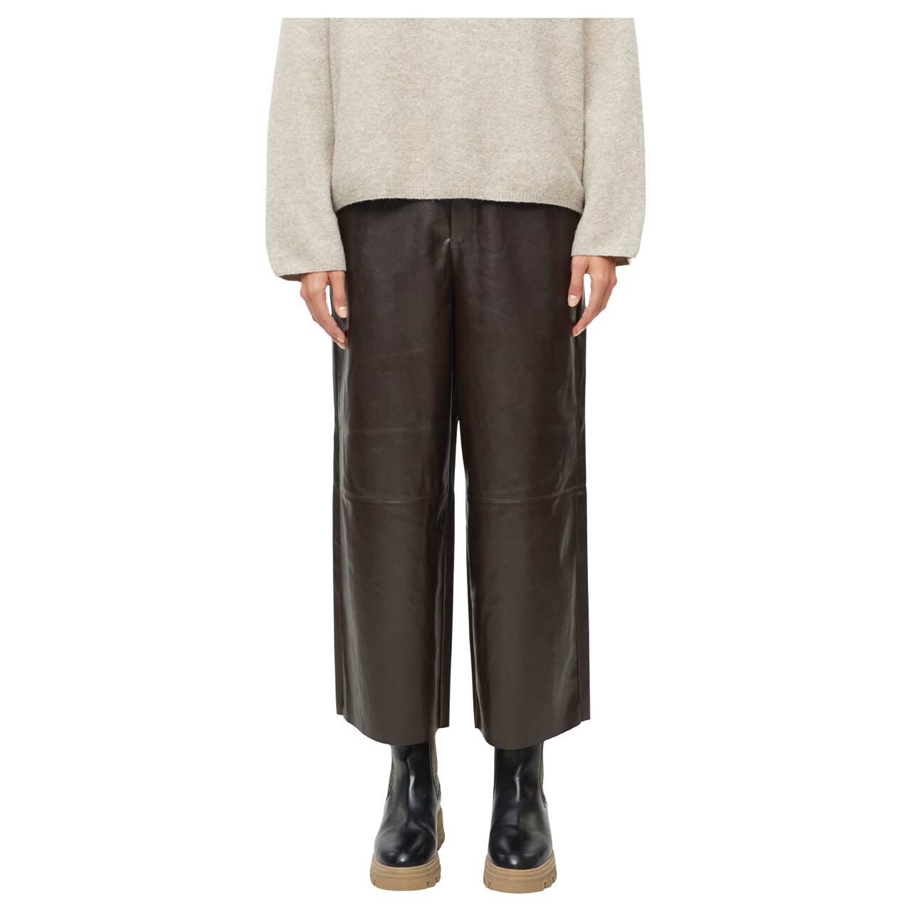 Damen Culotte 7/8 Hose von s.Oliver in Dunkelbraun, Vorderansicht am Model