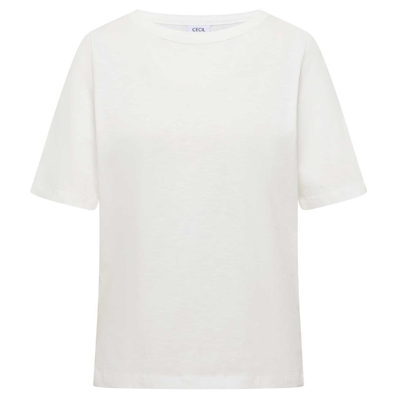 Cecil Damen T-Shirt Solid Slubyarn vanilla white