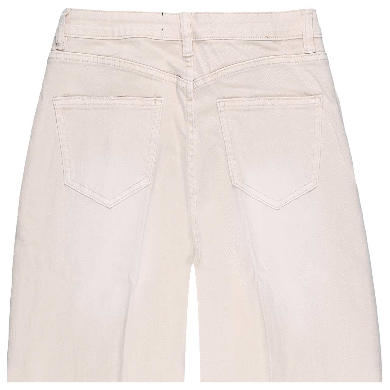 Damen 7/8 Culotte Jeans Long Beach Slit von Senoritas ICON in Hellbeige, Rückansicht