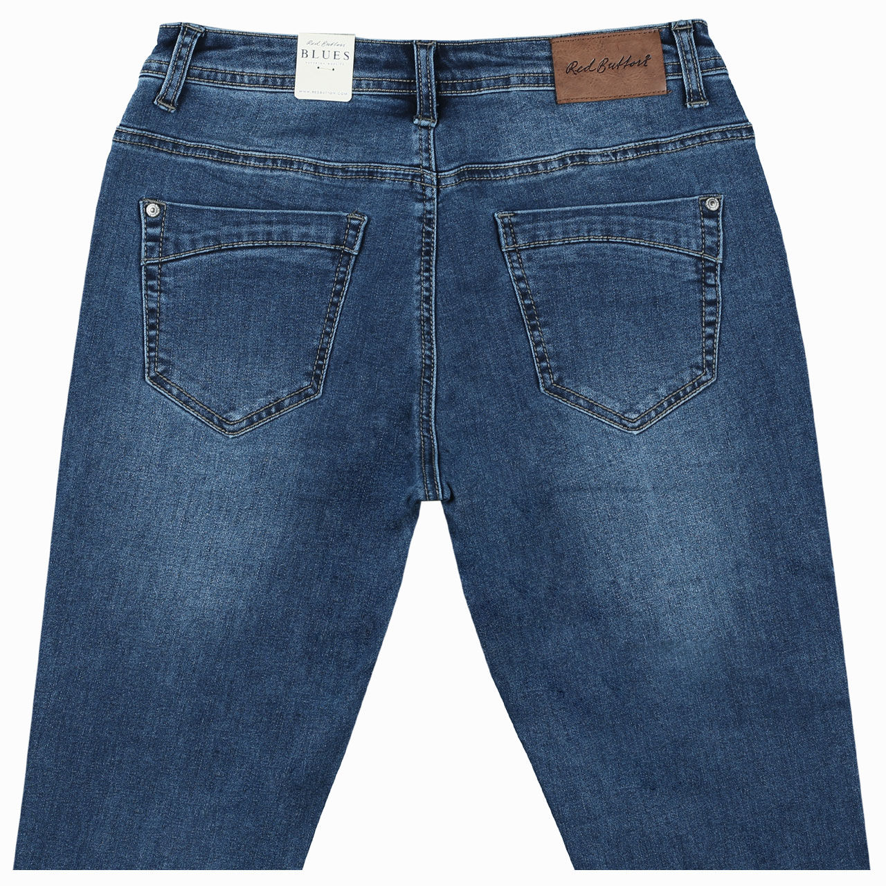 redbutton-jeans-jimmy-midstoneused-srb3300-hinten Red Button Jimmy Jeans für Damen in Dunkelblau verwaschen