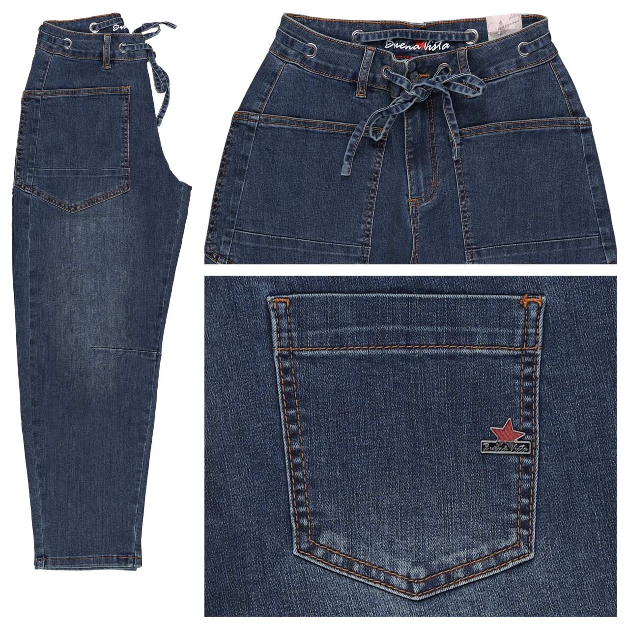 Buena Vista Barrel-P 7/8 Stretch Denim Jeans dark blue denim