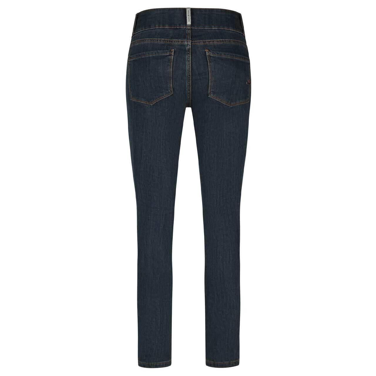 Damen Ankle Jeans Tummyless Cropped Soft Warming von Buena Vista in Blau angewaschen, Rückansicht