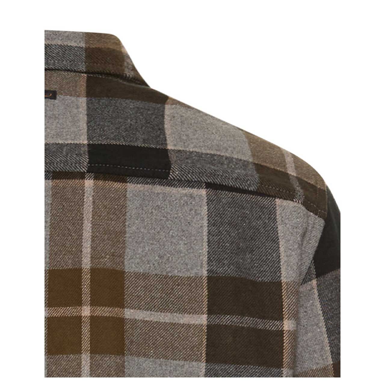 Herren Langarm Hemd von Camel active in der Farbe Grau kariert, Detailansicht hinten