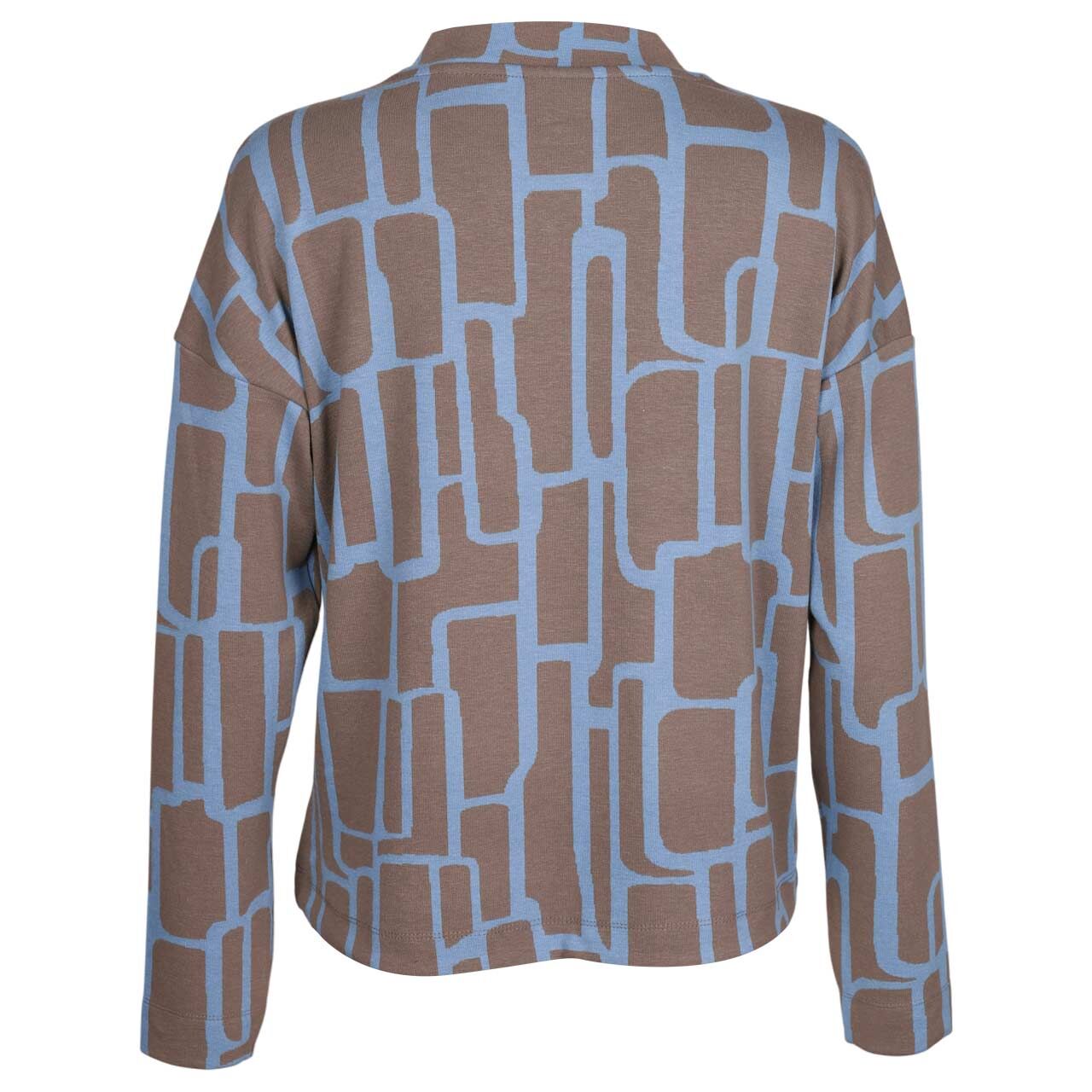 Damen Langarm Shirt Dessin Turtle Neck von Street One in Hellblau mir Print, Rückansicht