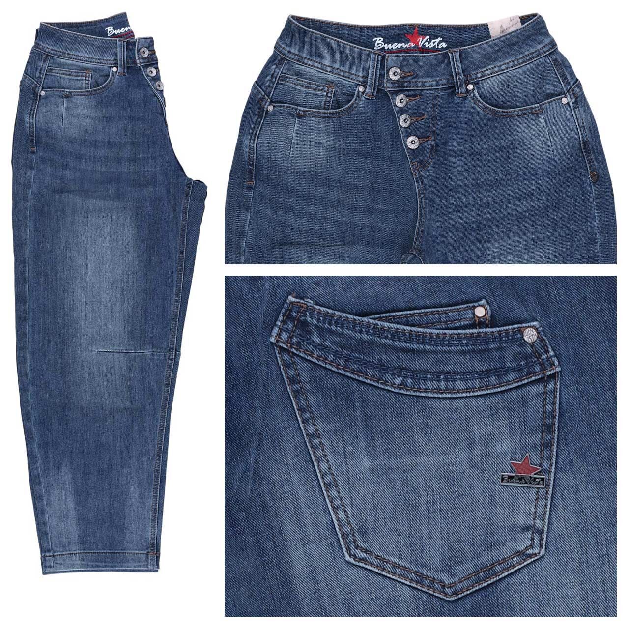 Buena Vista Malibu 7/8 Relaxed Stretch Denim Jeans ocean denim
