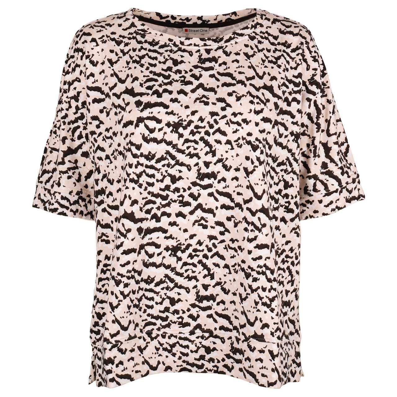 Street One Damen T-Shirt Soft Printed Batwing morning beige